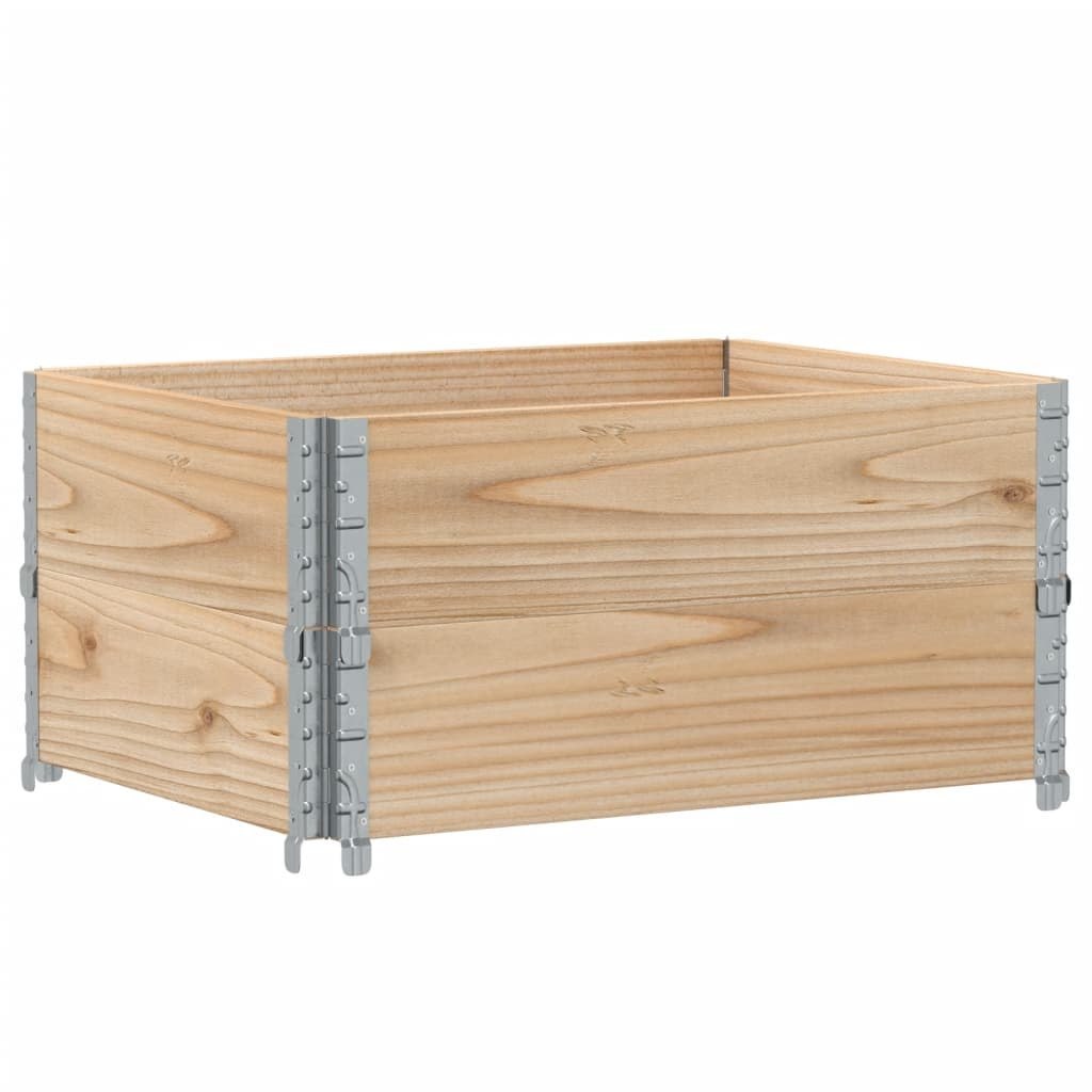Nadstawki paletowe, 2 szt, 80x60 cm, lite drewno sosnowe