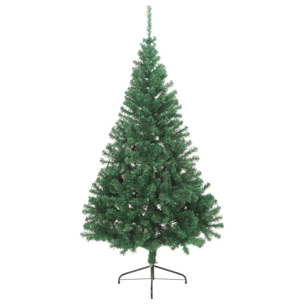 Sztuczna choinka ze stojakiem, połówka, zielona, 180 cm, PVC