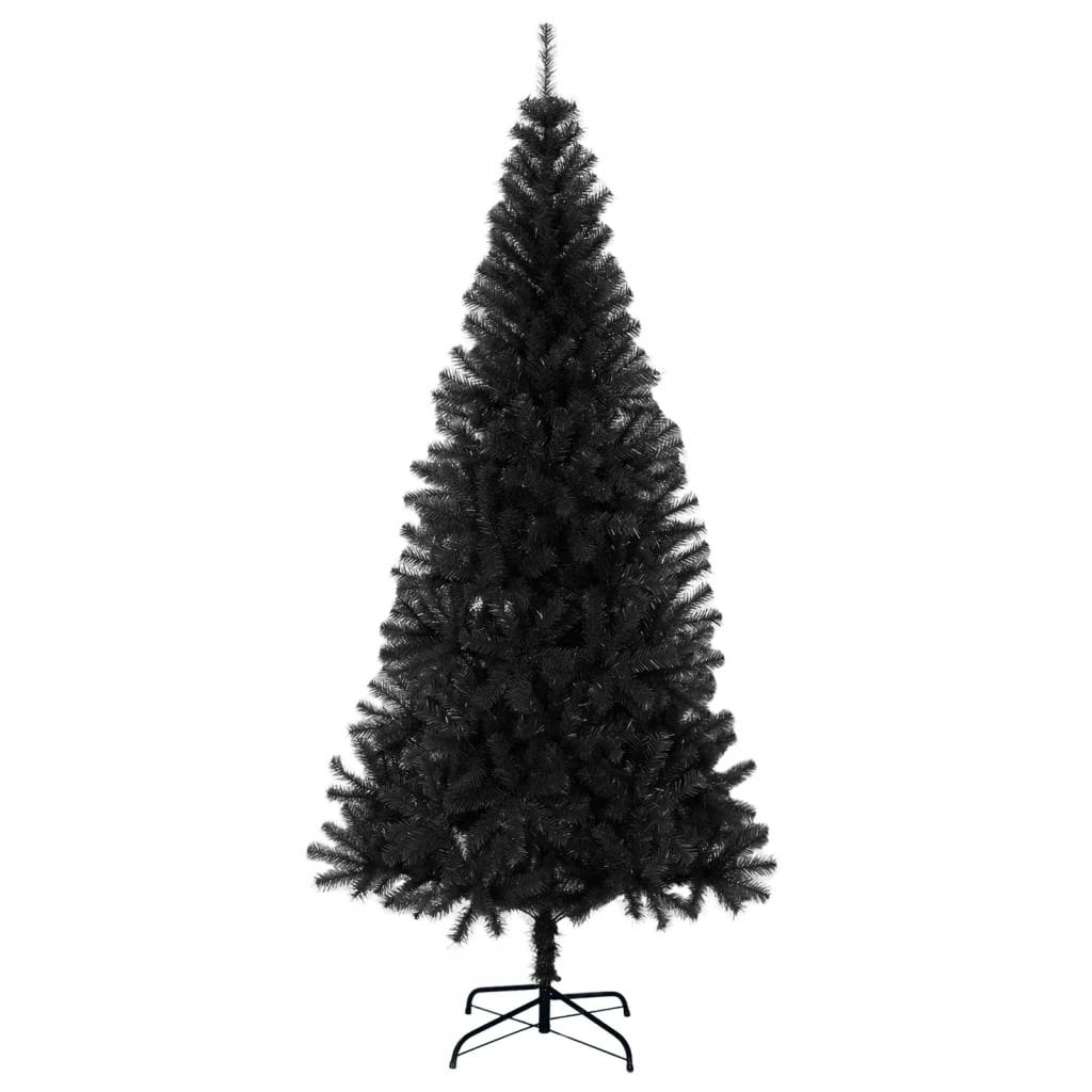 Sztuczna choinka ze stojakiem, czarna, 180 cm, PVC