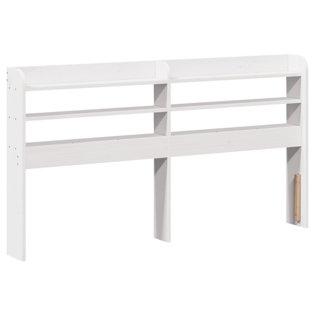Wezgłowie do łóżka, z półkami, białe, 150 cm, drewno sosnowe Lumarko!