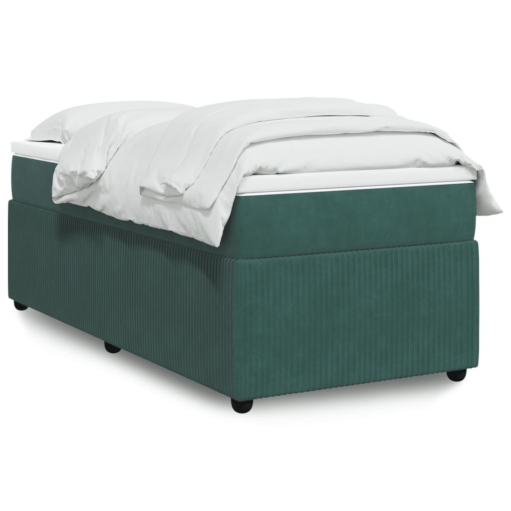 Łóżko kontynentalne z materacem, zielone, aksamit, 90x190 cm Lumarko!