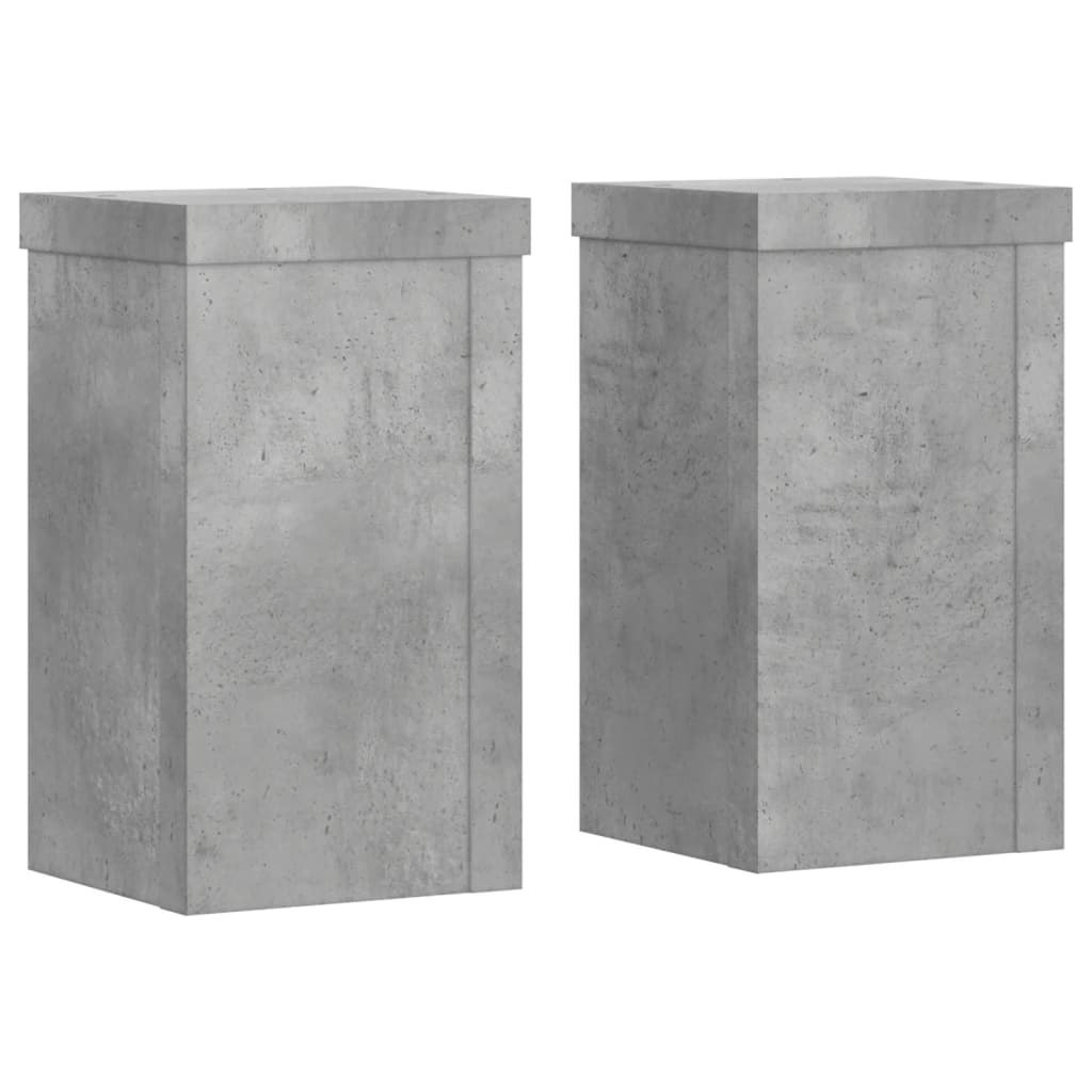 Stojak na rośliny 2 szt. Betonowy szary 10 x 10 x 18 cm