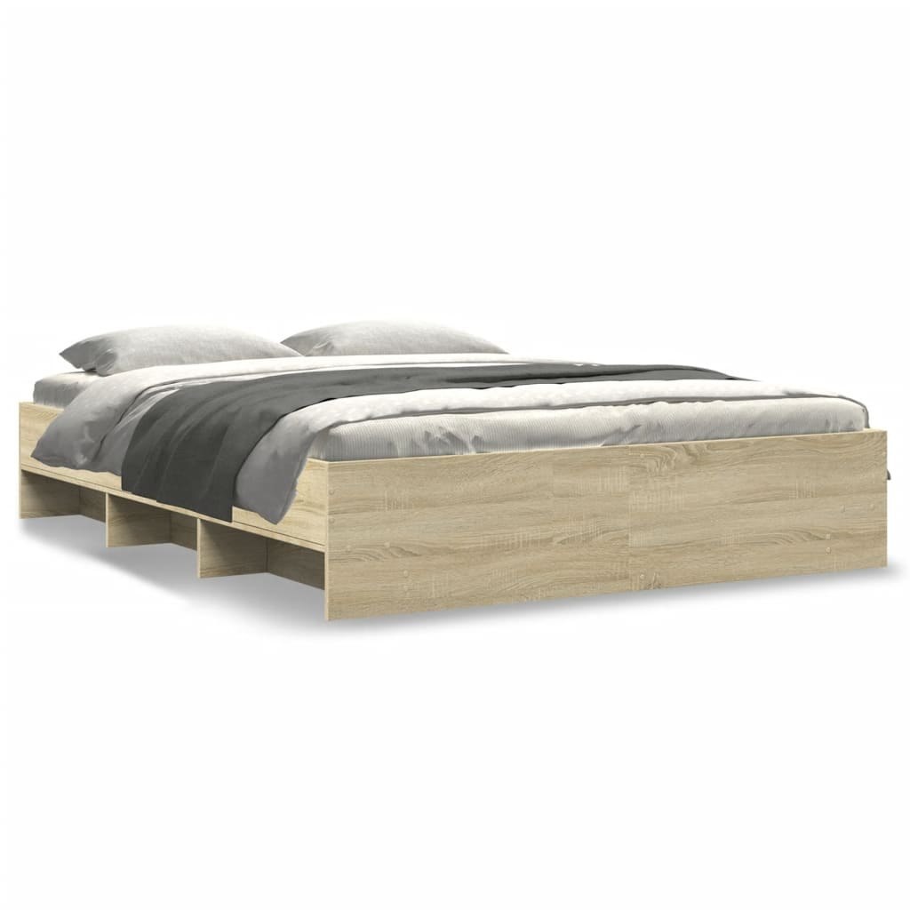 Rama łóżka, dąb sonoma, 150x200 cm, materiał drewnopochodny Lumarko!