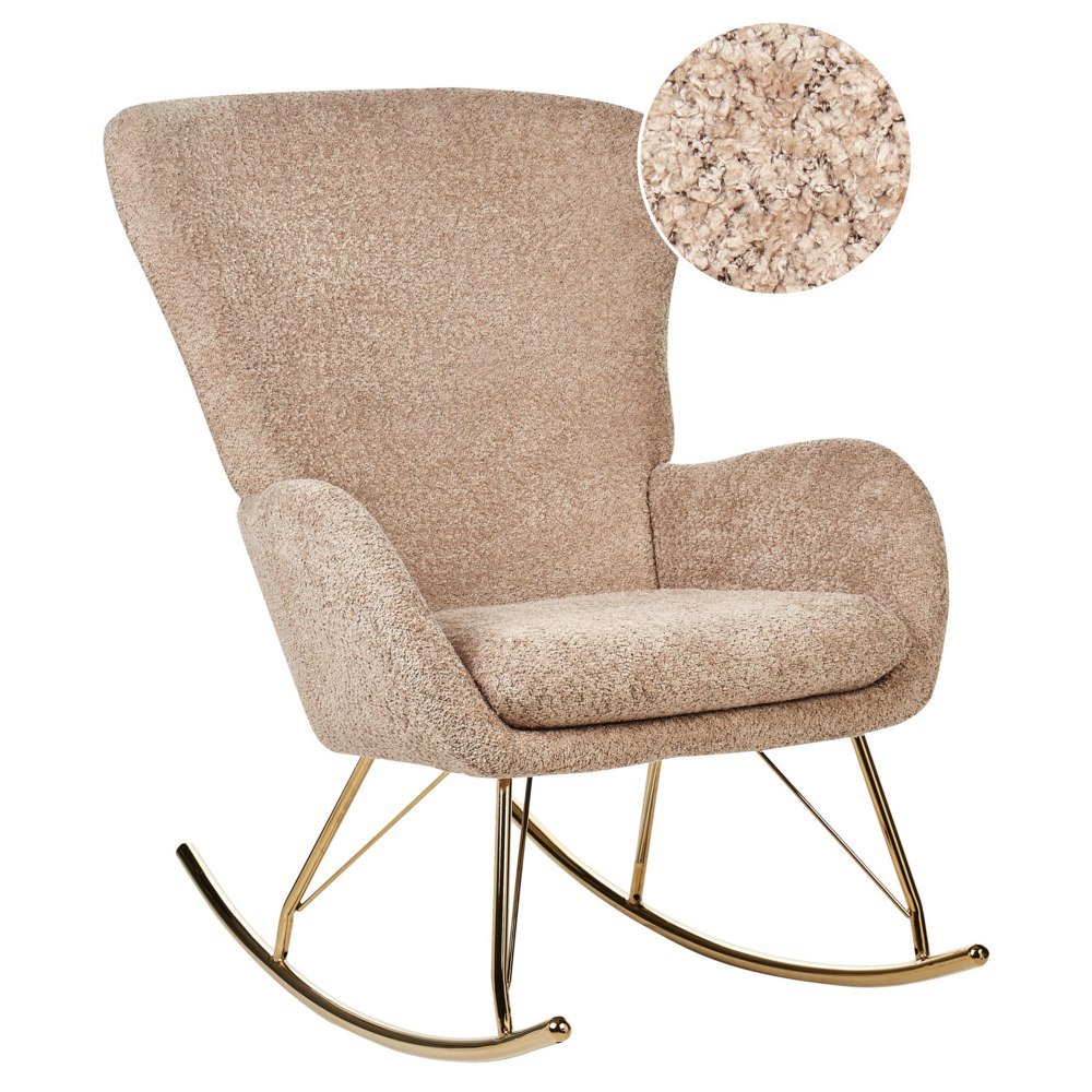 Fotel bujany Boucle Piaskowy ANASET