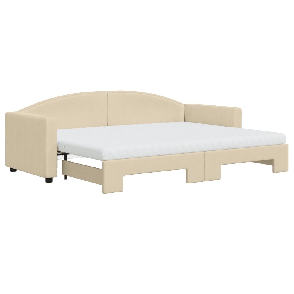 Sofa rozsuwana z materacami, kremowa, 80x200 cm, tkanina  Lumarko!