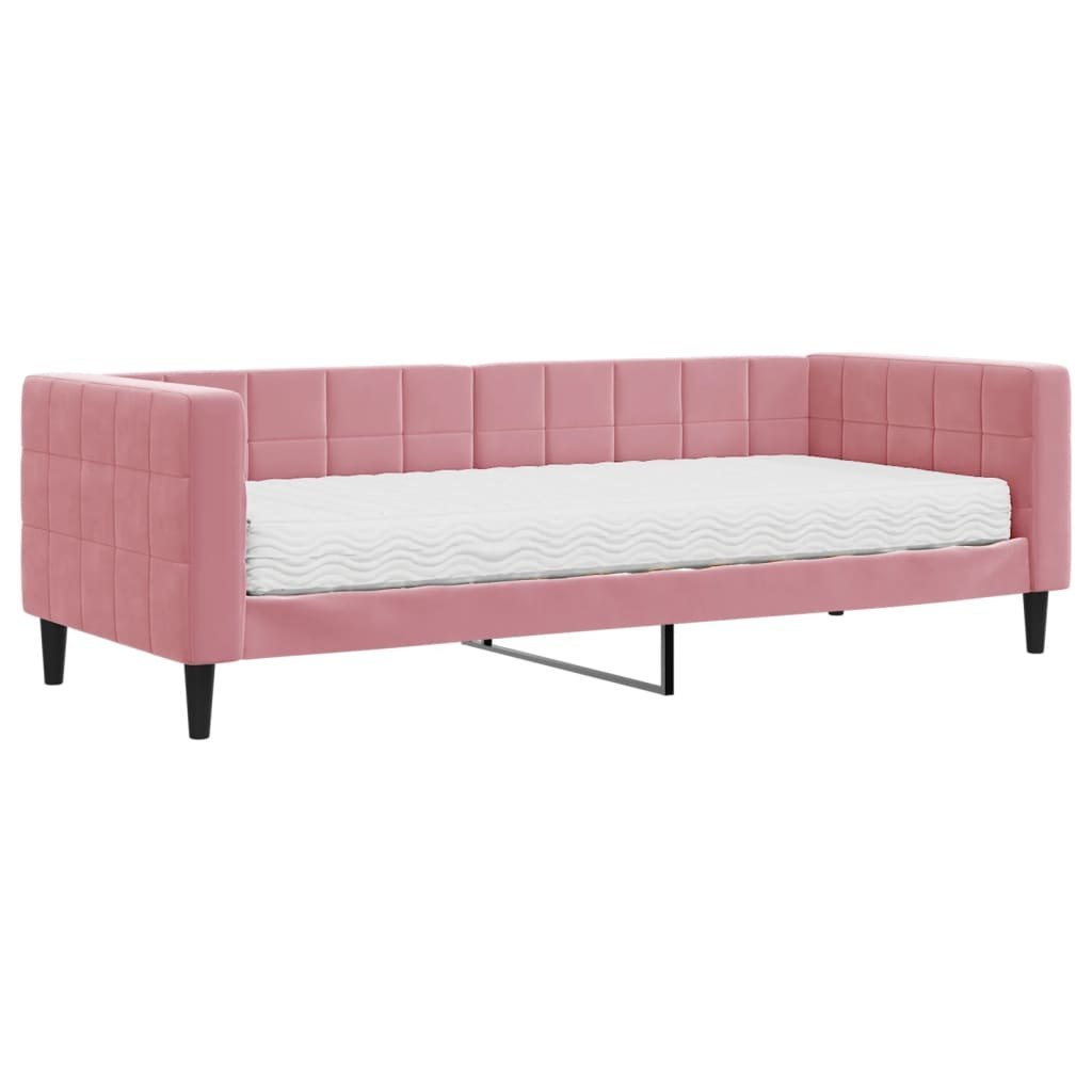 Sofa z materacem do spania, różowa, 80x200 cm, aksamit Lumarko!
