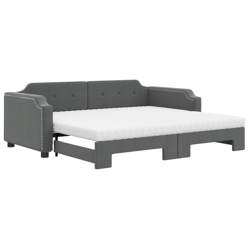 Sofa rozsuwana z materacami, ciemnoszara, 80x200 cm, tkanina Lumarko!