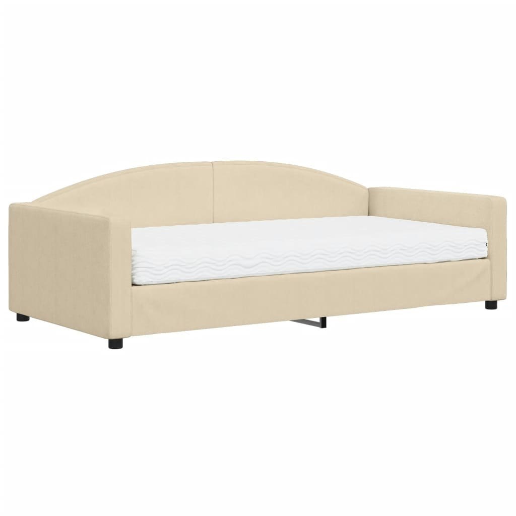 Sofa z materacem do spania, kremowa, 100x200 cm, tkanina Lumarko!