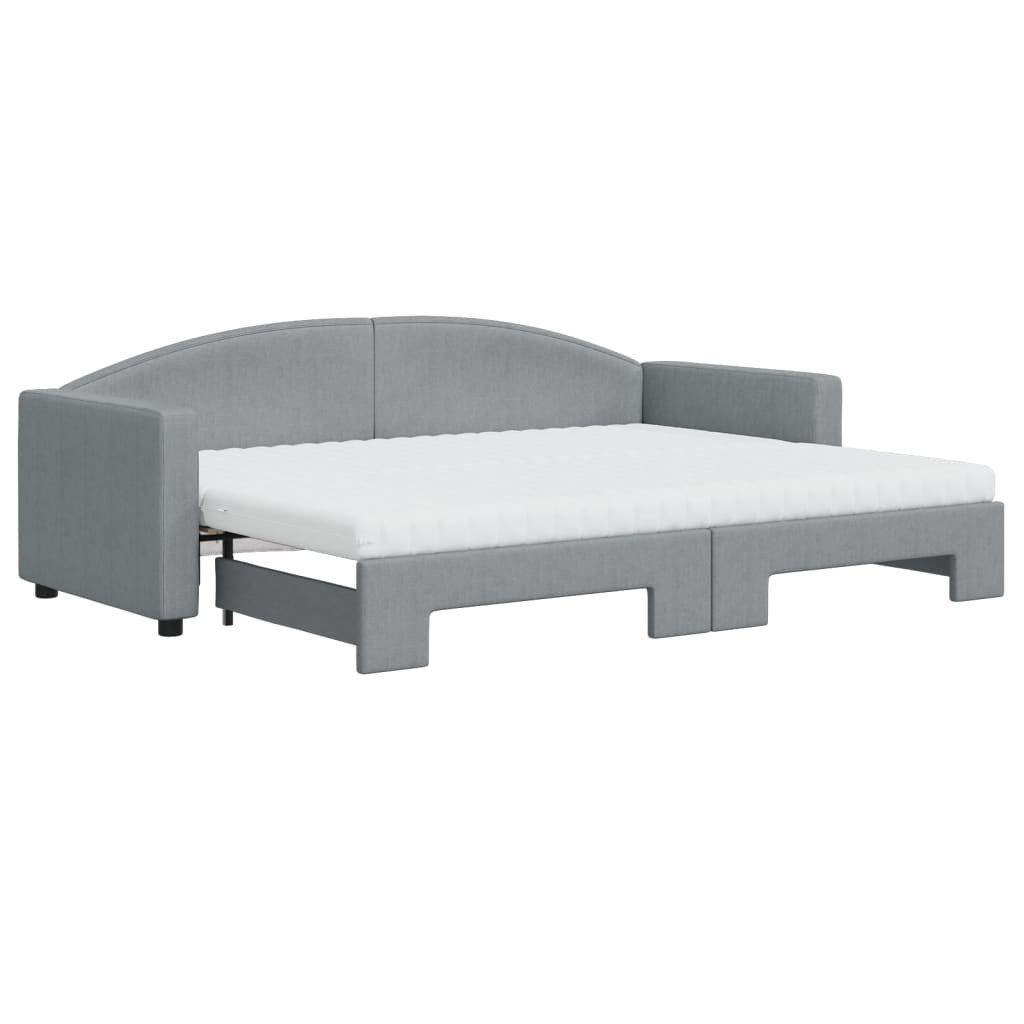 Sofa rozsuwana z materacami, jasnoszara, 80x200 cm, tkanina Lumarko!