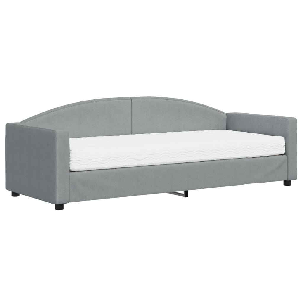 Sofa z materacem do spania, jasnoszara, 80x200 cm, tkanina Lumarko!