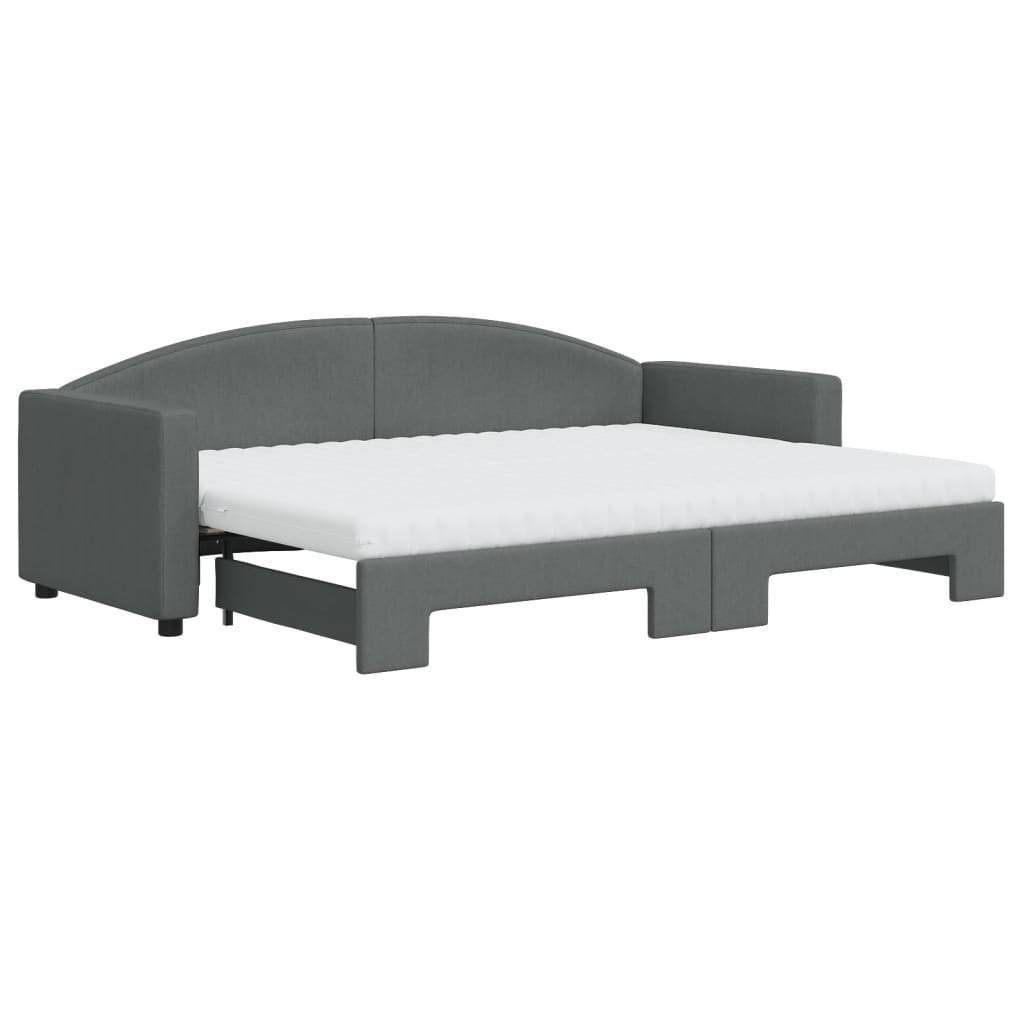 Sofa rozsuwana z materacami, ciemnoszara, 80x200 cm, tkanina Lumarko!