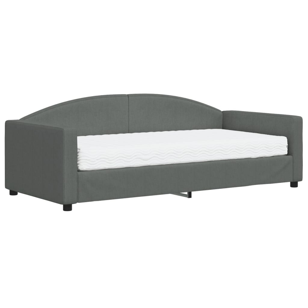 Sofa z materacem, ciemnoszara, 90x190 cm, tkanina Lumarko!