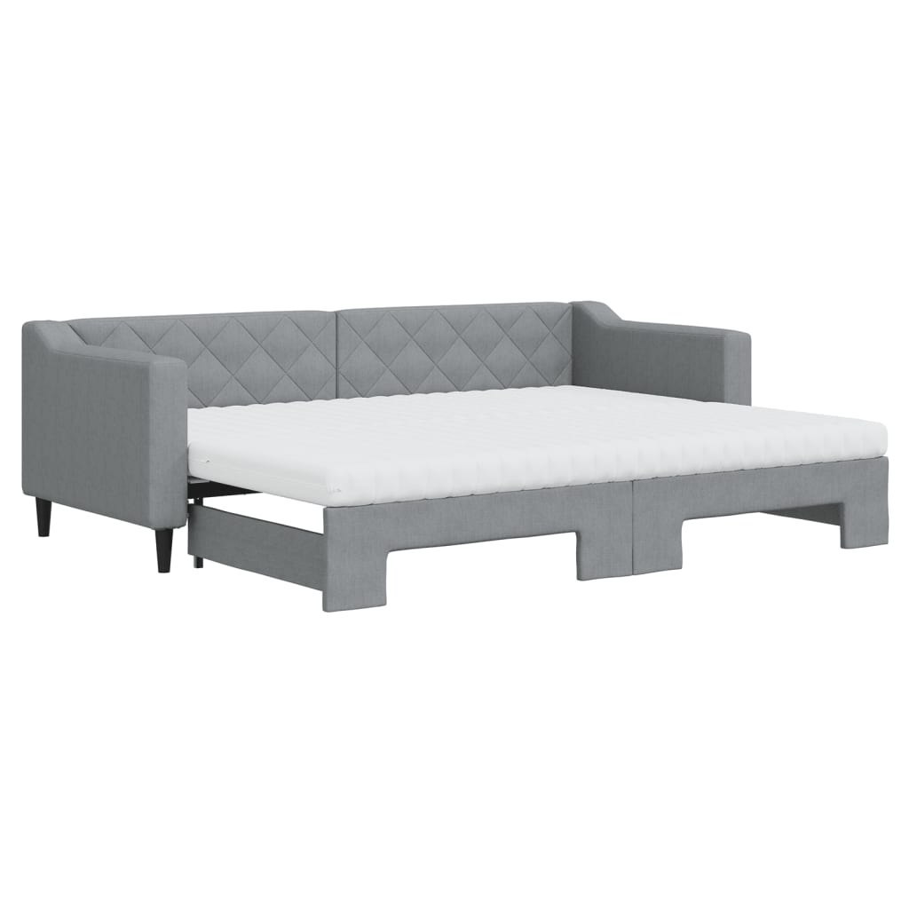 Sofa rozsuwana z materacami, jasnoszara, 80x200 cm, tkanina Lumarko!