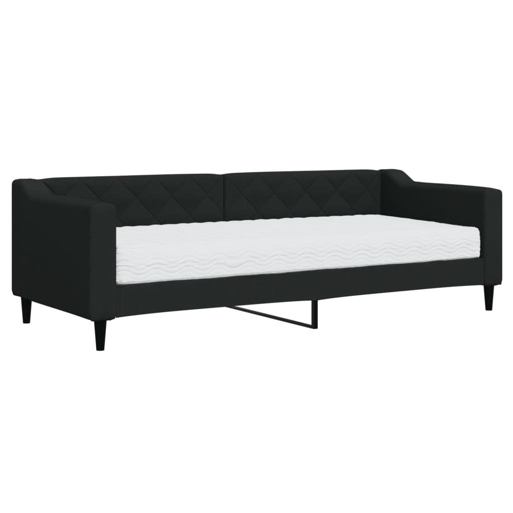 Sofa z materacem do spania, czarna, 80x200 cm, tkanina Lumarko!