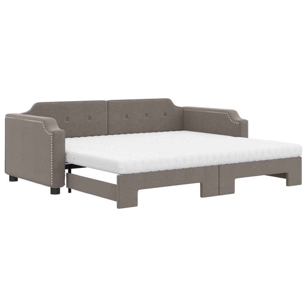 Sofa rozsuwana z materacami, kolor taupe, 80x200 cm, tkanina Lumarko!