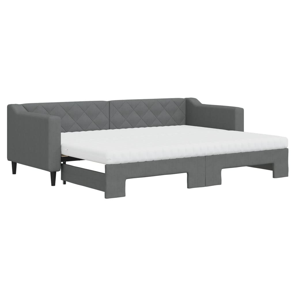 Sofa rozsuwana z materacami, ciemnoszara, 80x200 cm, tkanina Lumarko!