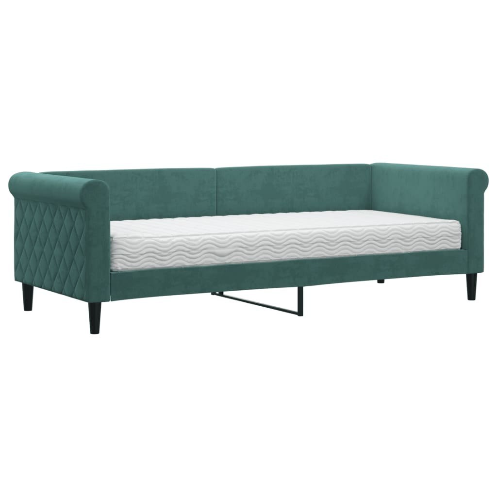 Sofa z materacem do spania, ciemnozielona, 80x200 cm, aksamit Lumarko!