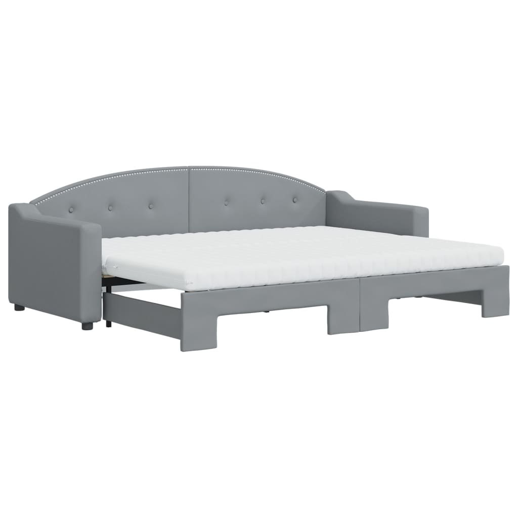 Sofa rozsuwana z materacami, jasnoszara, 80x200 cm, tkanina Lumarko!
