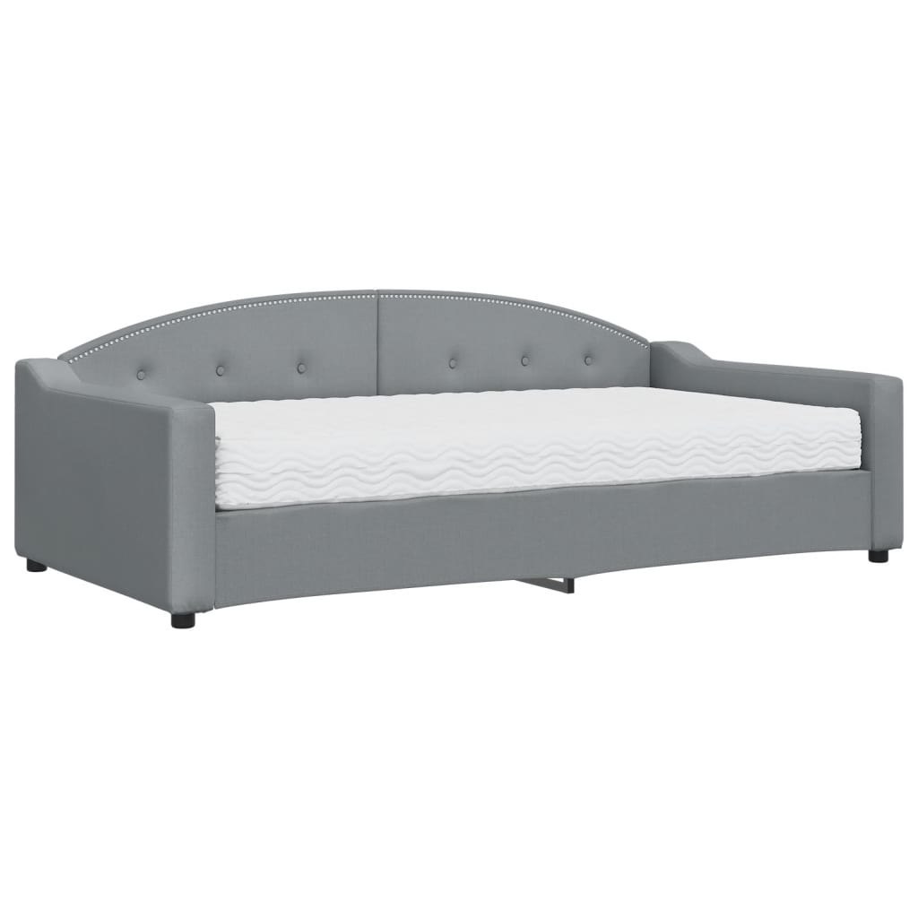 Sofa z materacem do spania, jasnoszara, 100x200 cm, tkanina Lumarko!