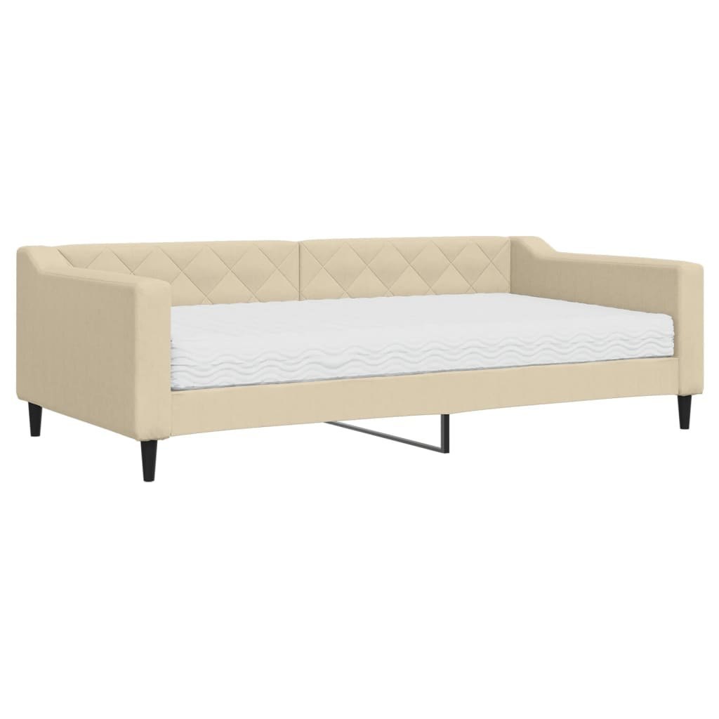 Sofa z materacem do spania, kremowa, 100x200 cm, tkanina Lumarko!