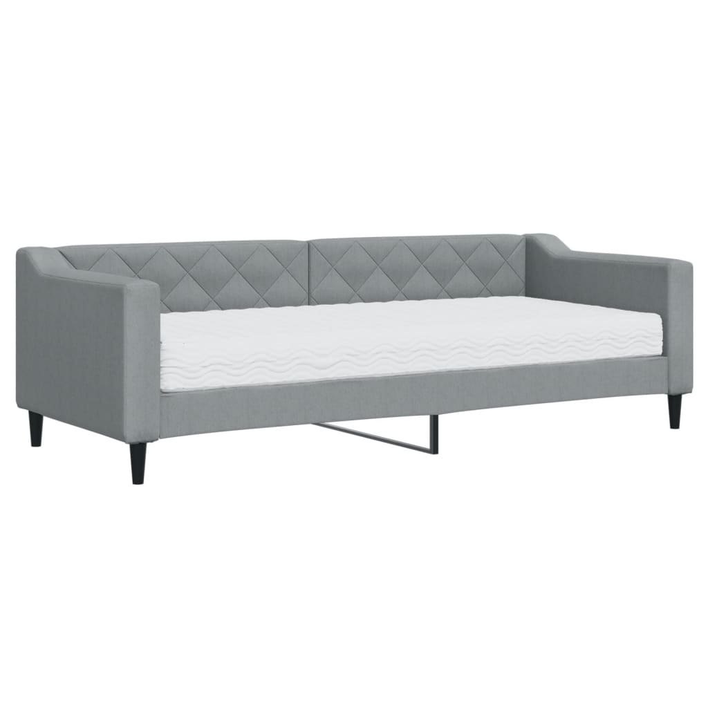 Sofa z materacem do spania, jasnoszara, 80x200 cm, tkanina Lumarko!