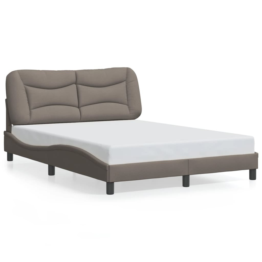 Rama łóżka bez materaca, taupe, 140x190 cm, obita tkaniną Lumarko!
