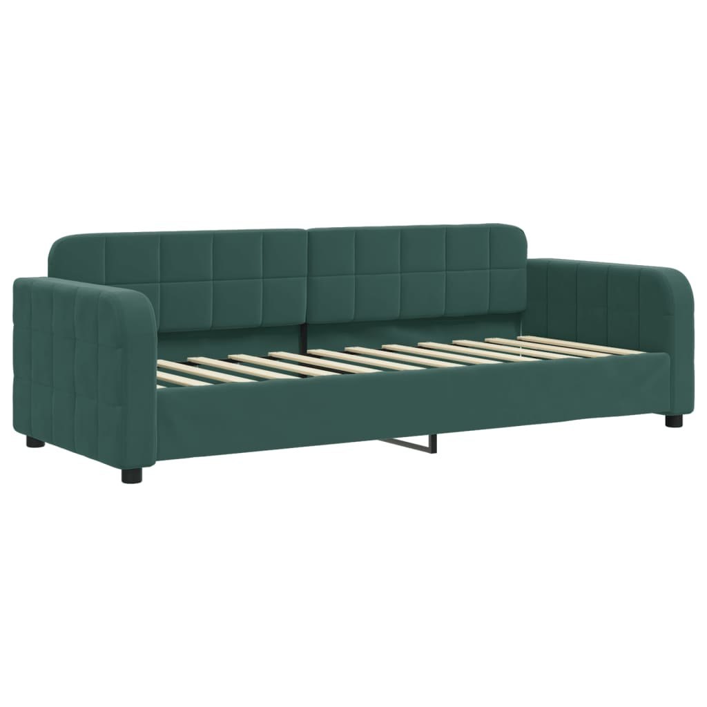 Sofa z funkcją spania, ciemnozielona, 80x200 cm, aksamitna Lumarko!