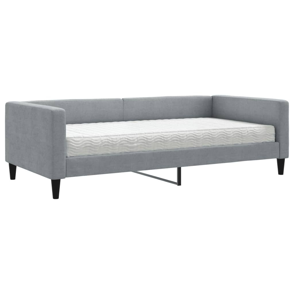 Sofa z materacem do spania, jasnoszara, 100x200 cm, tkanina Lumarko!