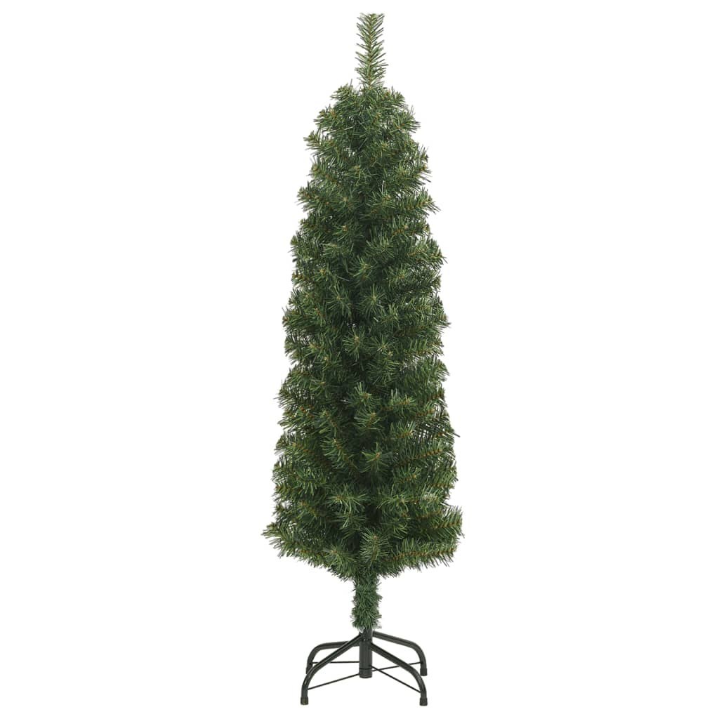 Smukła sztuczna choinka ze stojakiem, zielona, 150 cm, PVC Lumarko!