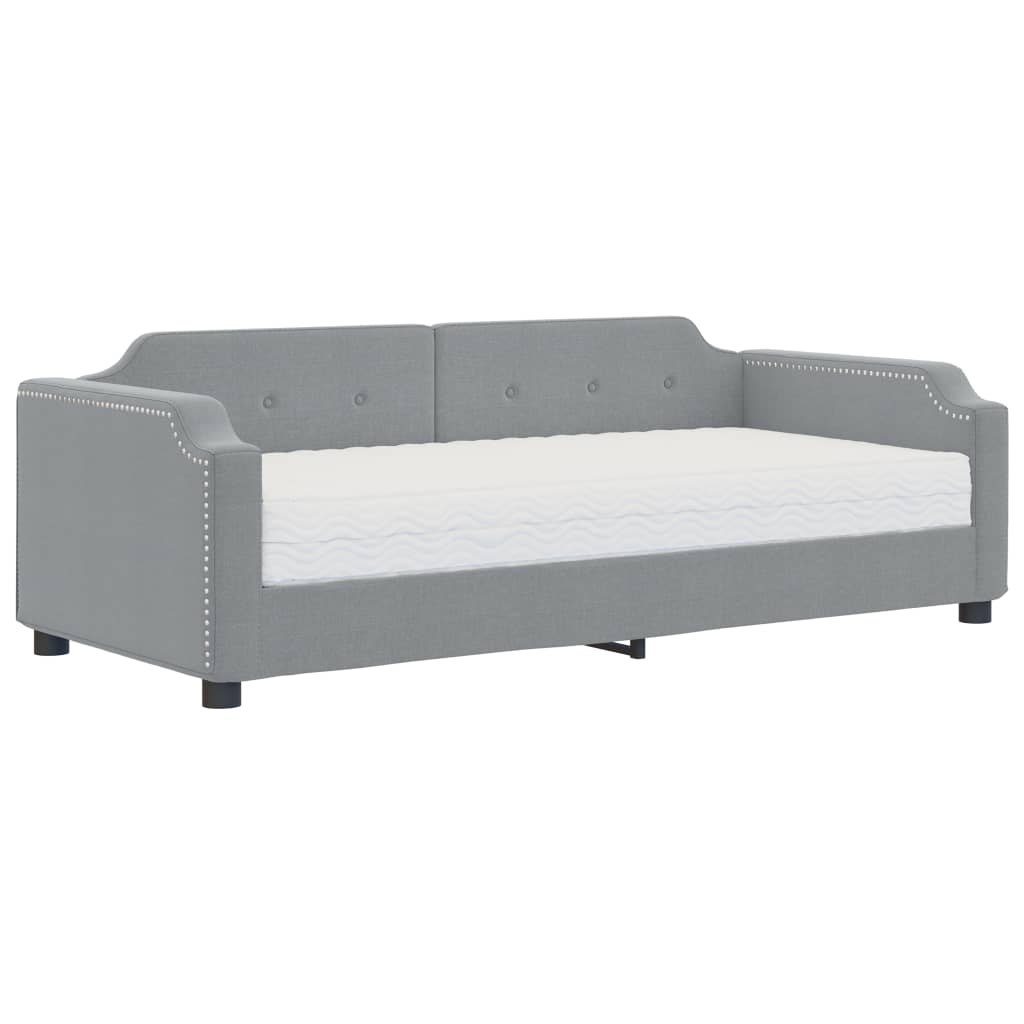 Sofa z materacem do spania, jasnoszara, 100x200 cm, tkanina  Lumarko!