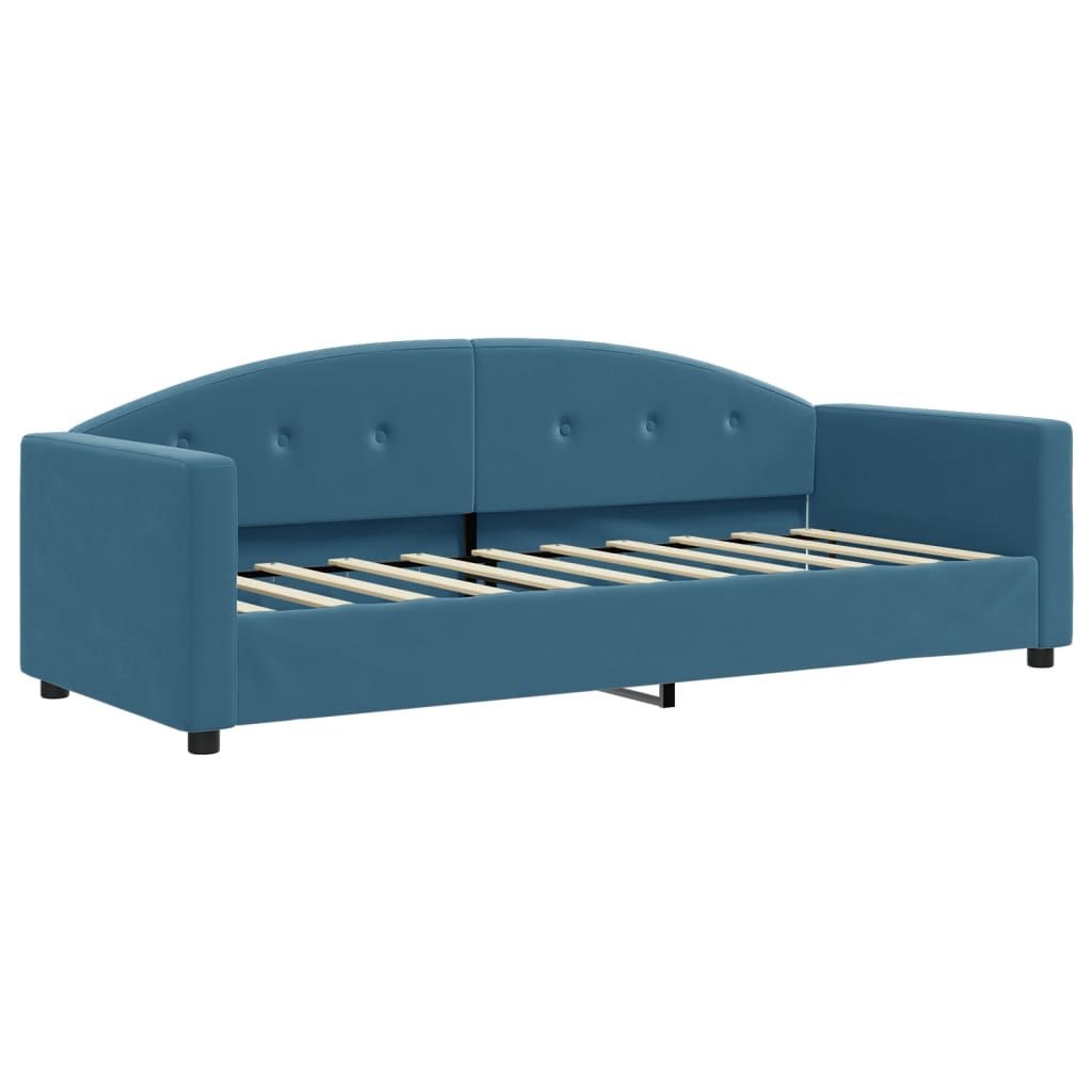 Sofa z funkcją spania, niebieska, 80x200 cm, obita aksamitem  Lumarko!
