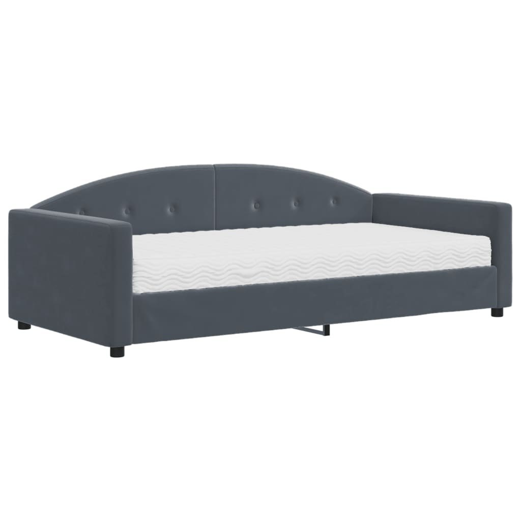 Sofa z materacem do spania, ciemnoszara, 100x200 cm, aksamit Lumarko!