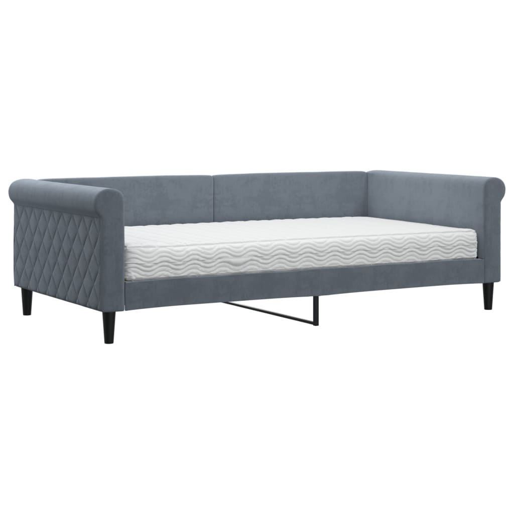 Sofa z materacem do spania, ciemnoszara, 100x200 cm, aksamit Lumarko!