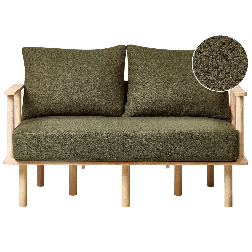 Sofa 2-osobowa boucle ciemnozielone ASKER