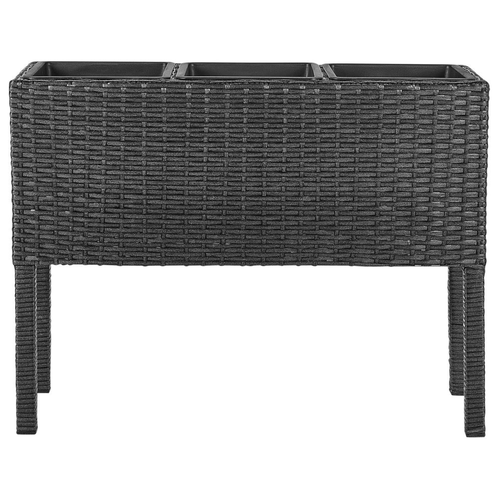 Doniczka na nóżkach CARAGANA Technorattan 77 cm Czarny