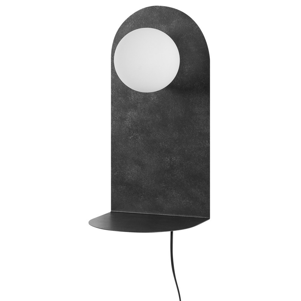 Lampa ścienna MAPI Z półką Metal Grafitowy