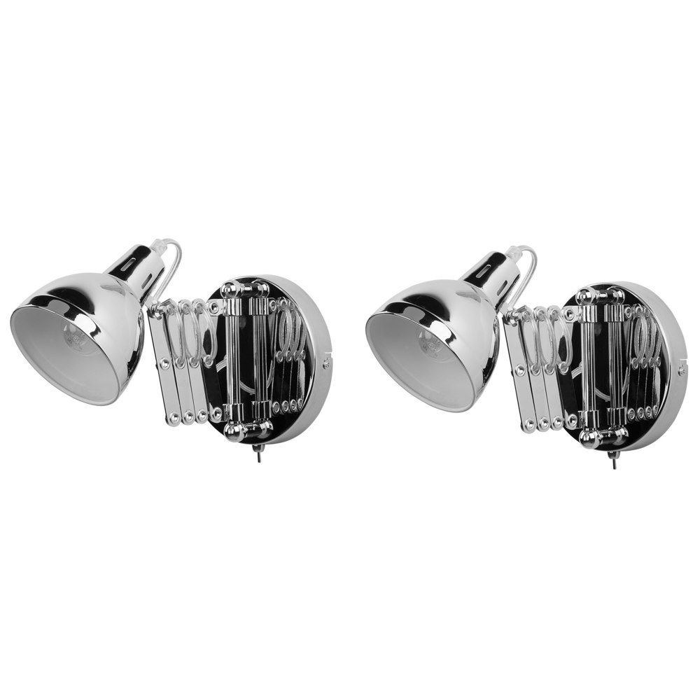 Zestaw 2 lamp ściennych HARRINGTON Regulowana Metal Srebrny