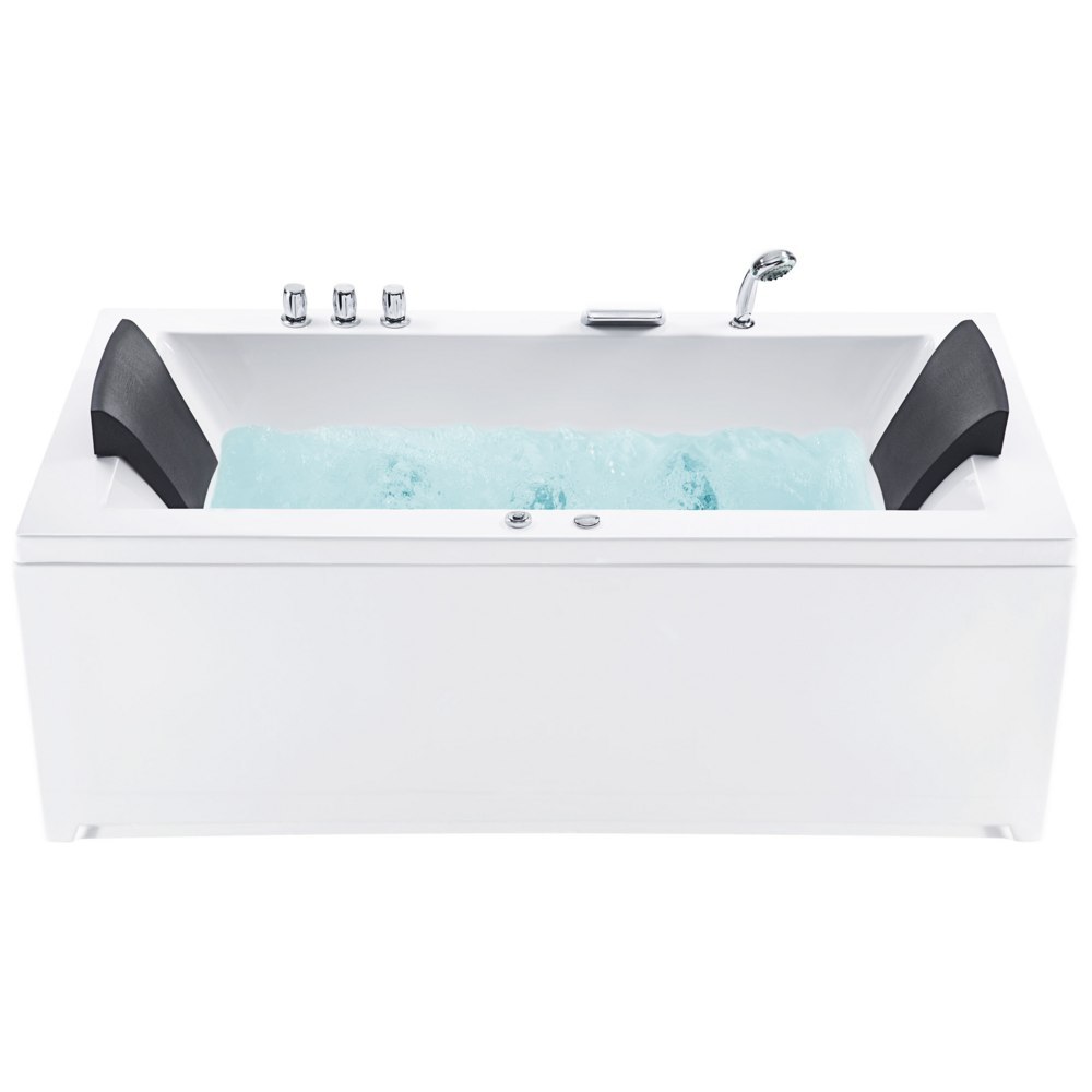 Wanna narożna LED prawa z hydromasażem 183 x 90 cm biała VARADERO