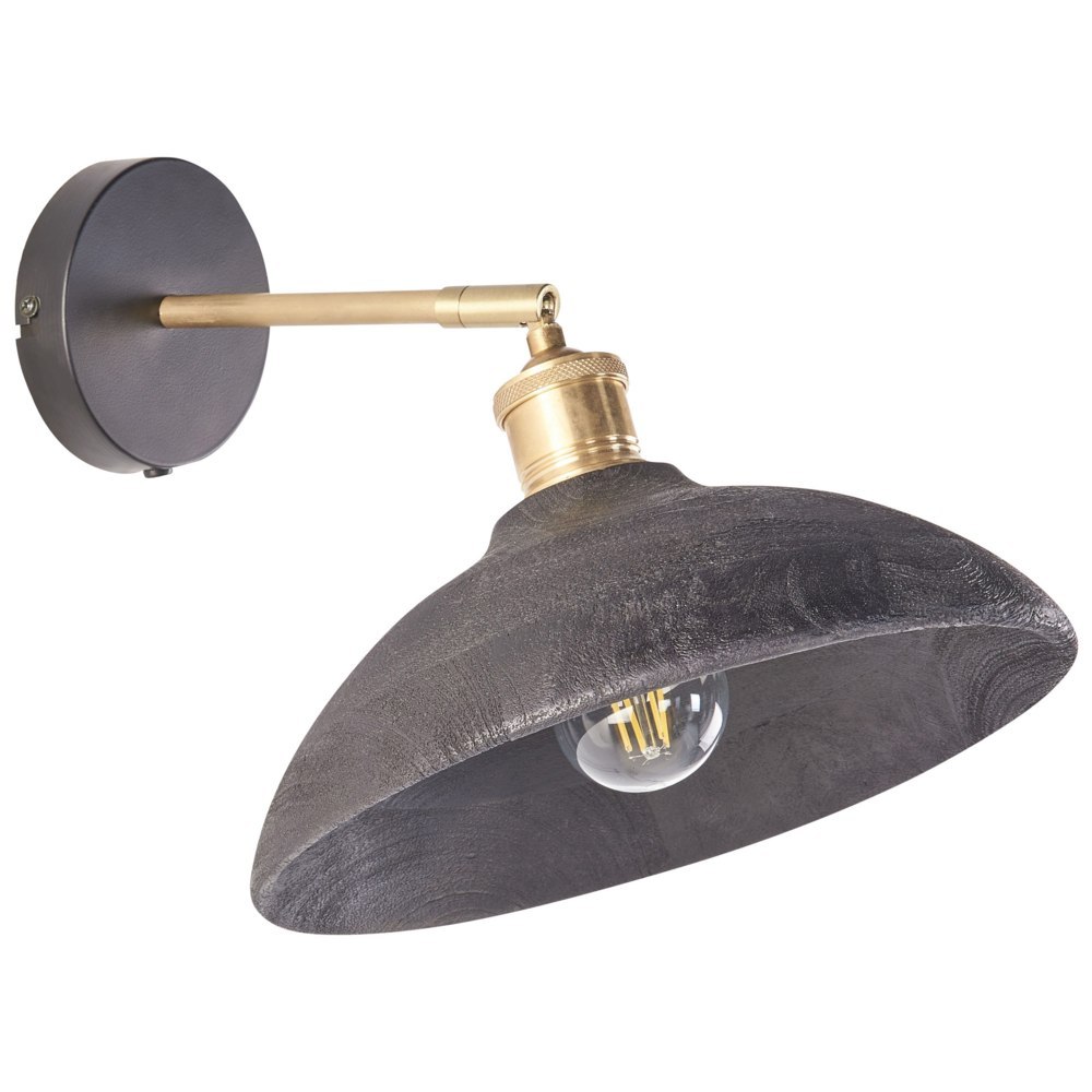 Lampa ścienna YERALA Regulowana Drewno mango Czarny