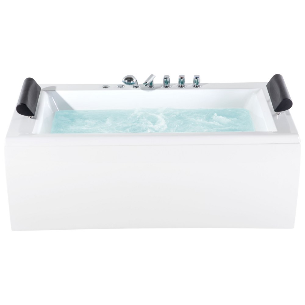 Wanna LED z hydromasażem 172 x 83 cm biała MONTEGO