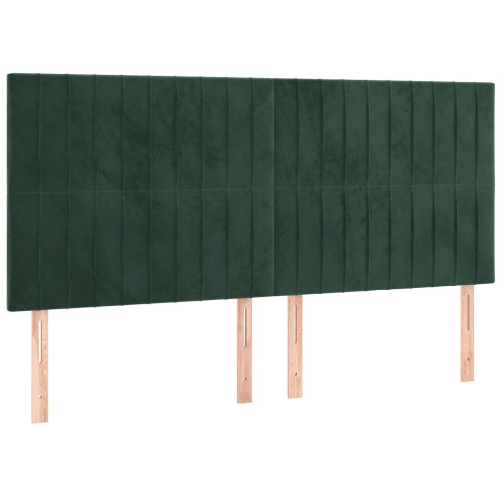 Zagłówek do łóżka z LED, ciemnozielony, 160x5x118/128 cm Lumarko! Lumarko!