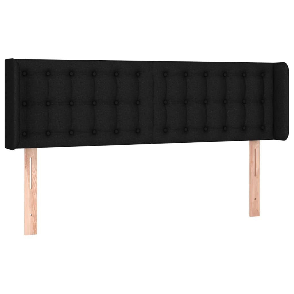 Zagłówek do łóżka z LED, czarny, 147x16x78/88 cm, tkanina Lumarko! Lumarko!
