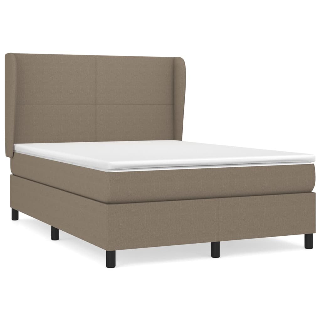 Łóżko kontynentalne z materacem, taupe, tkanina, 140x190 cm Lumarko! Lumarko!