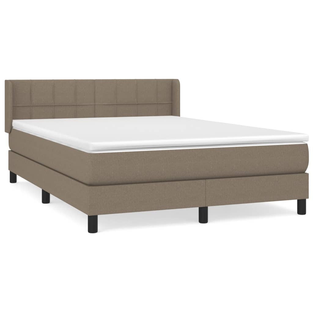 Łóżko kontynentalne z materacem, taupe, tkanina, 140x190 cm Lumarko! Lumarko!