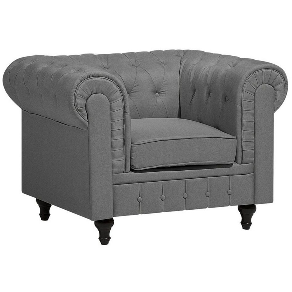 Fotel CHESTERFIELD Jasnoszary