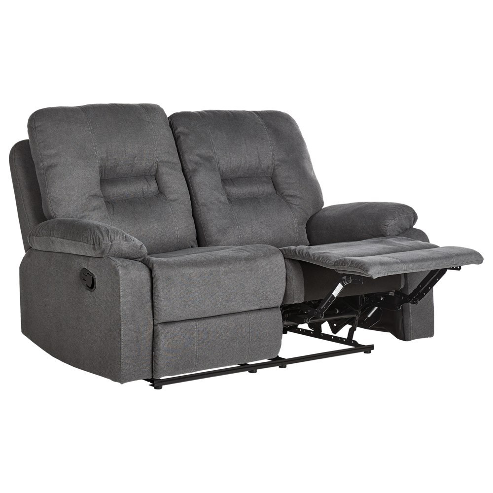 Sofa z manualną funkcją relaksu 2-osobowa szara BERGEN II