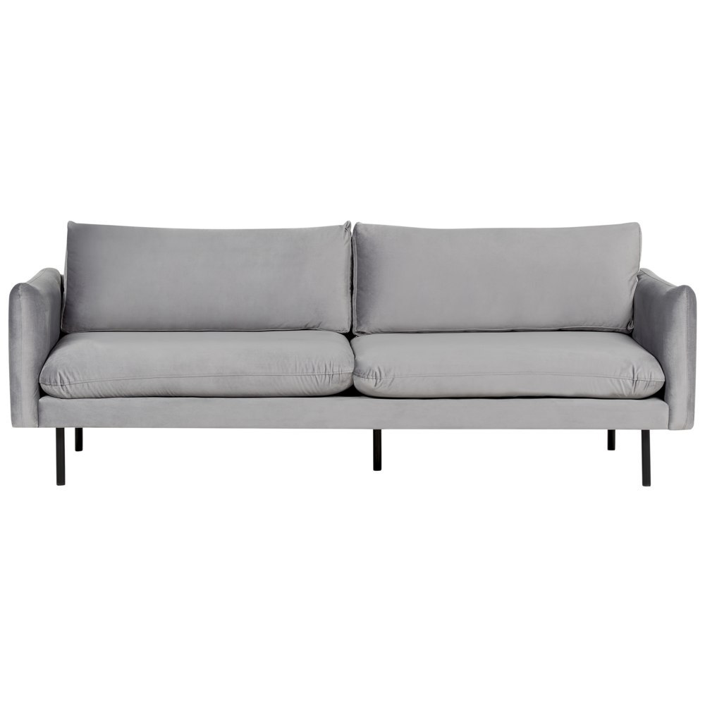 Sofa welurowa 3-osobowa szara VINTERBRO
