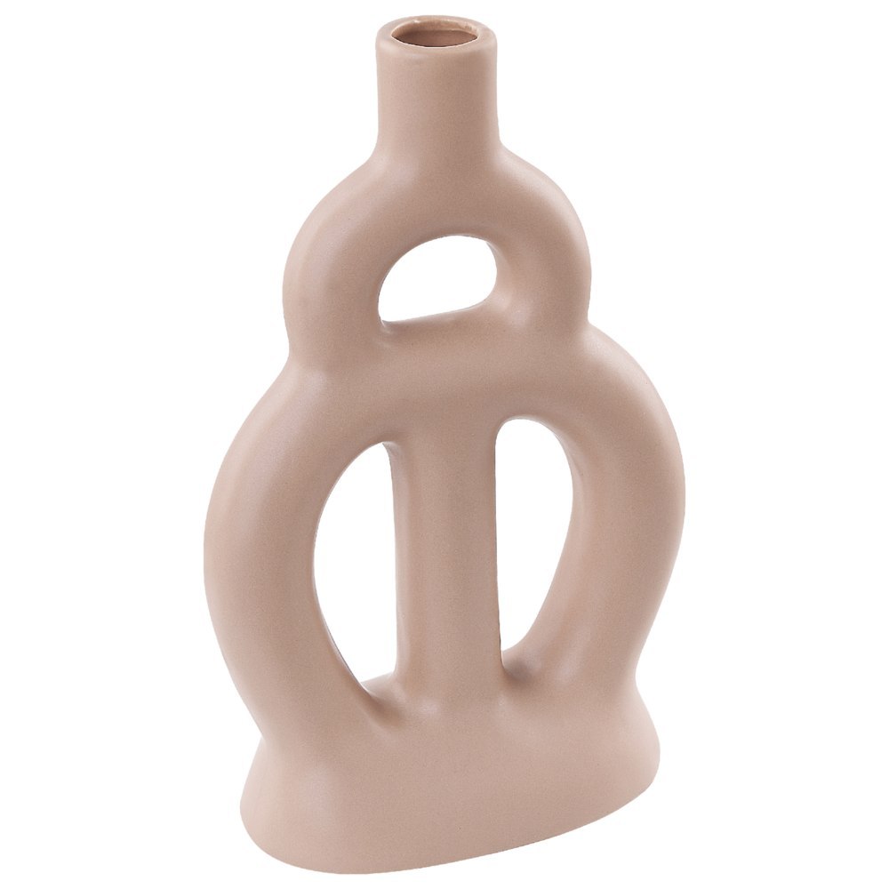 Wazon na kwiaty KOZANI Ceramika 28 cm Piaskowy