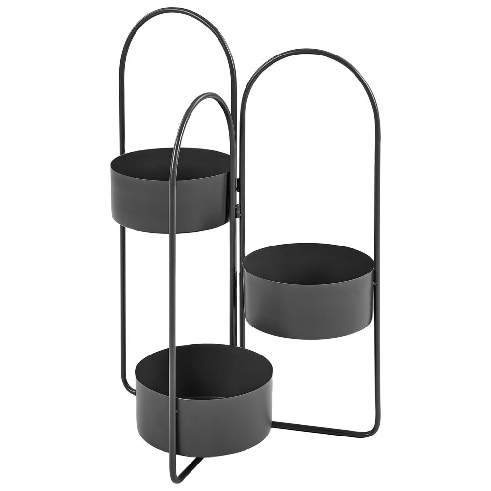 Stojak na kwiaty COLUTENA Metal 56 cm Czarny
