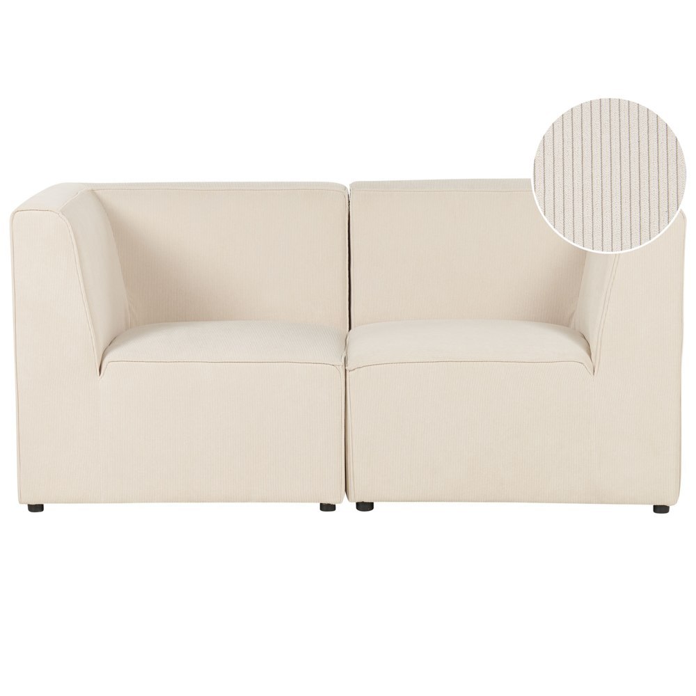 Sofa modułowa 2-osobowa sztruksowa beżowa LEMVIG